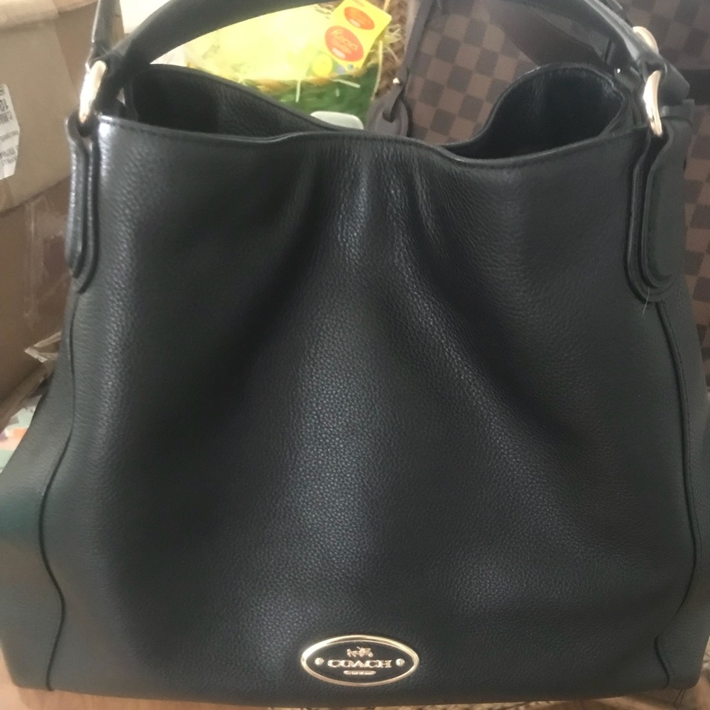 Black and Gold Coach Edie 31 EUC